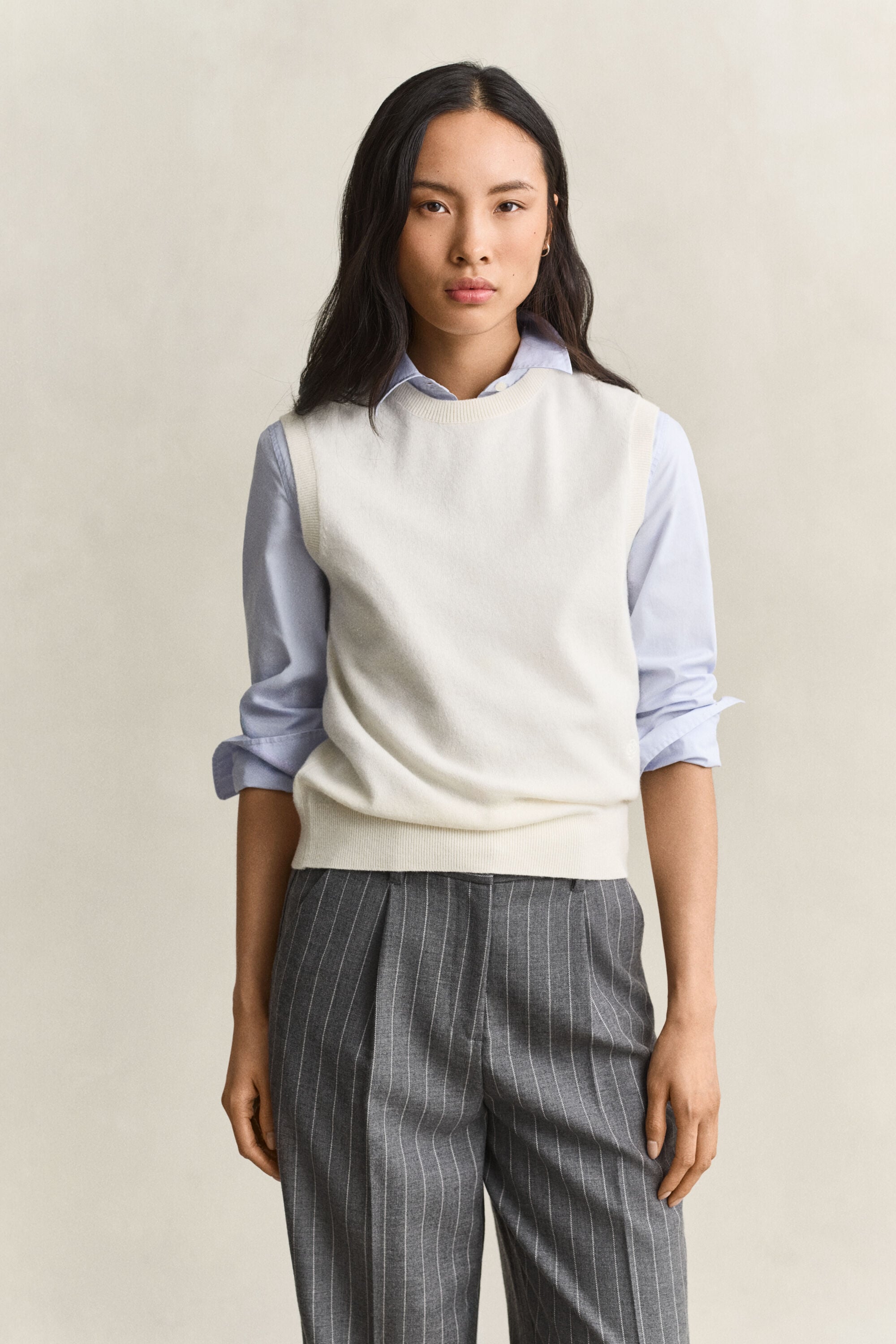 Gebreid wollen vest