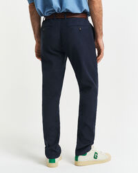 Slim Fit chino van katoen en linnen