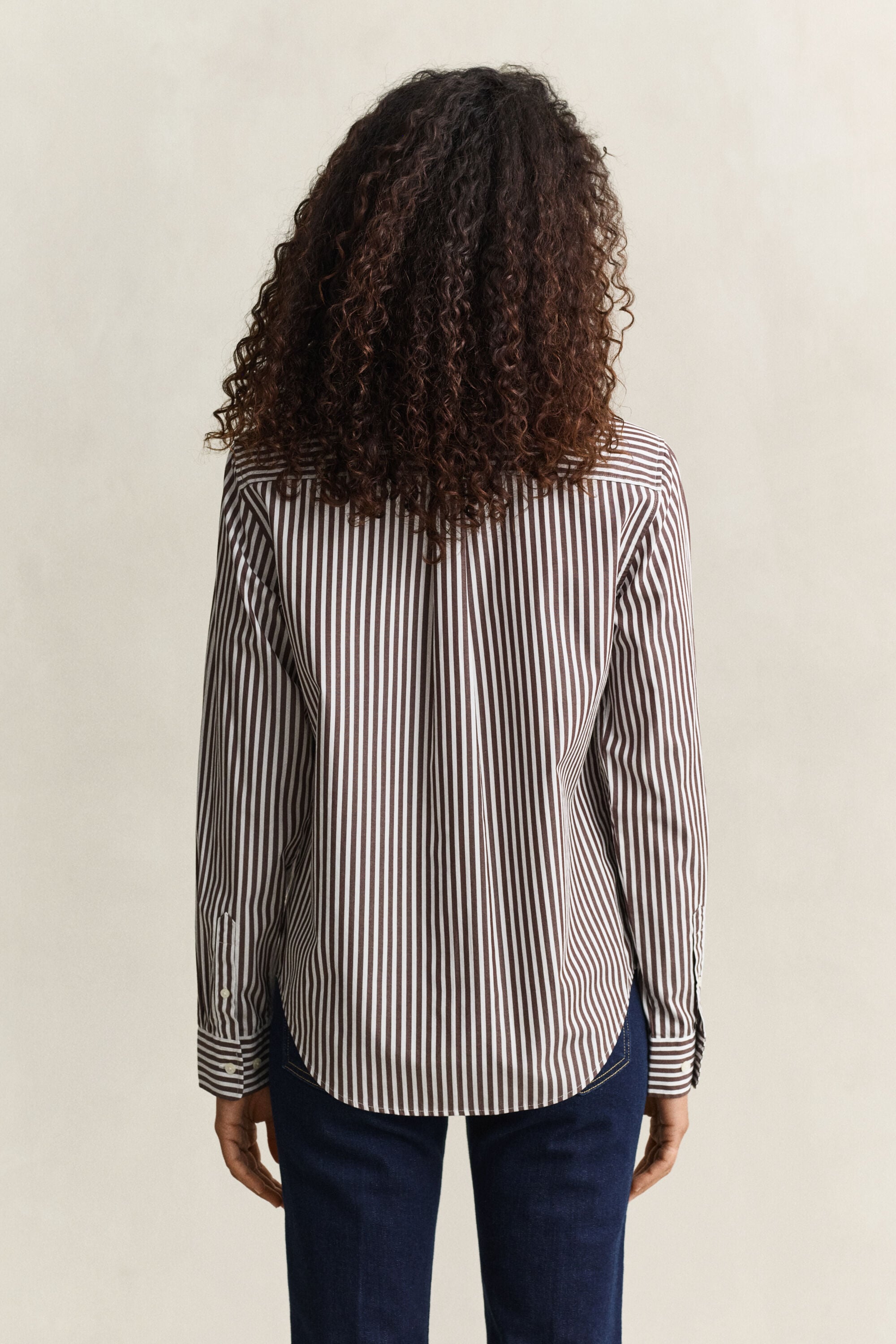 Classic Regular gestreept poplin overhemd