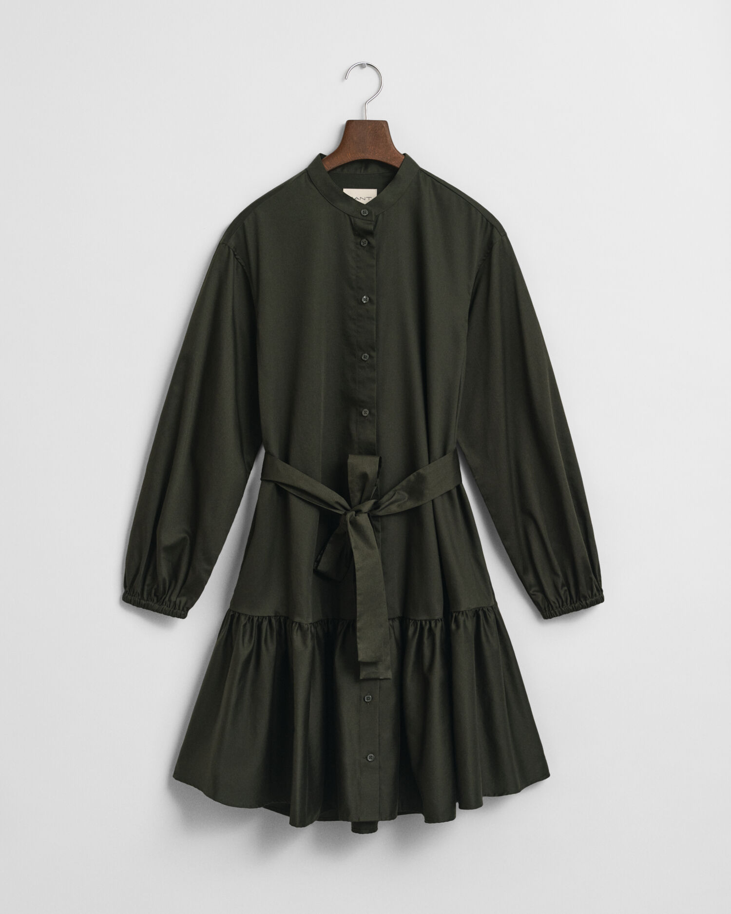 Jurk met lange mouwen van katoensatijn