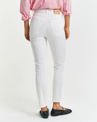 Slim Fit cropped witte jeans