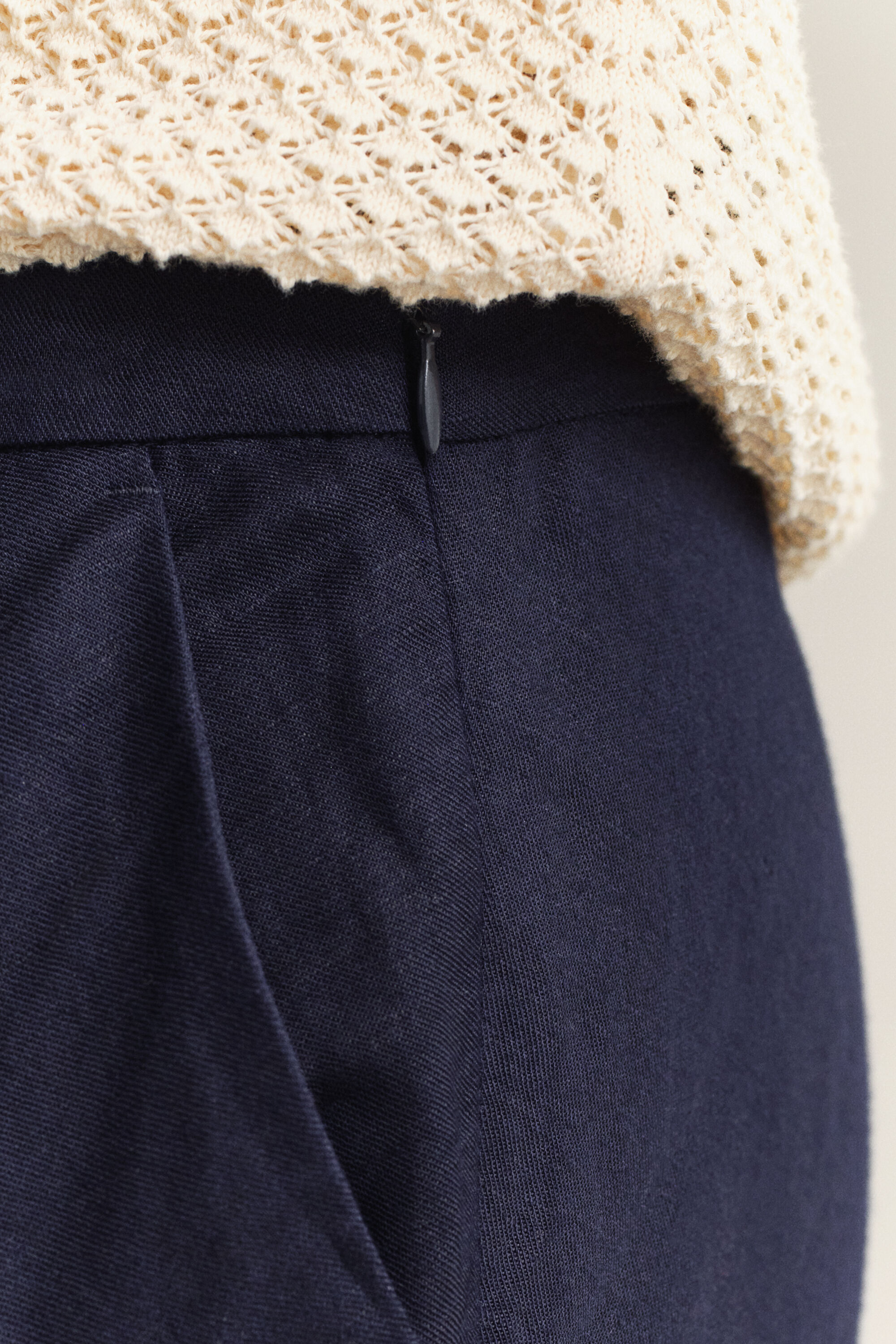 Wijduitlopende rok van linnenmix