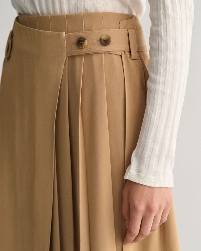 Wikkelrok met plooien in chinostijl