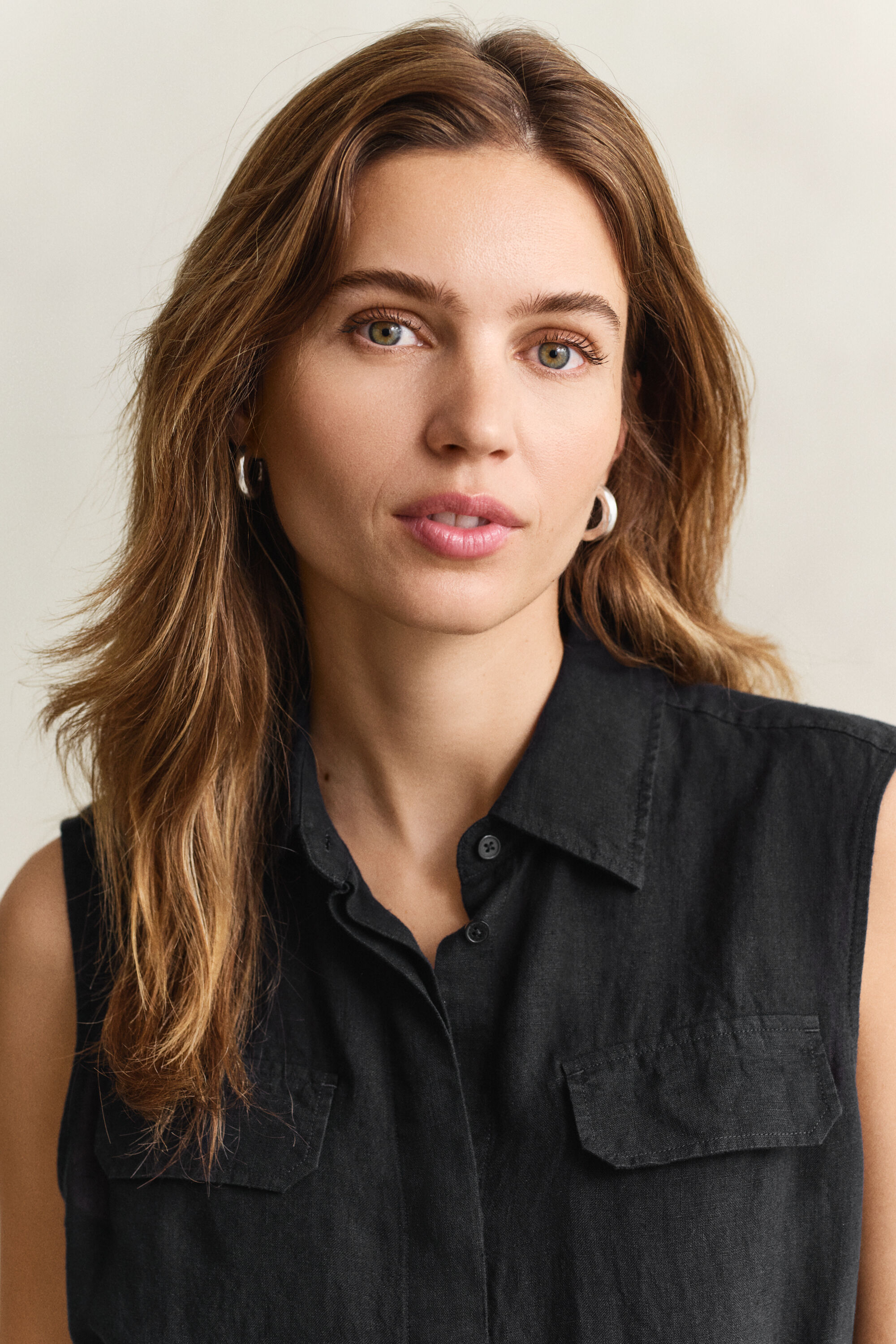 Mouwloze linnen jurk