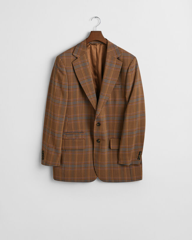 Relaxed Fit wollen blazer met ruiten