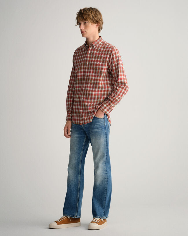 Regular Fit flanellen geruit overhemd