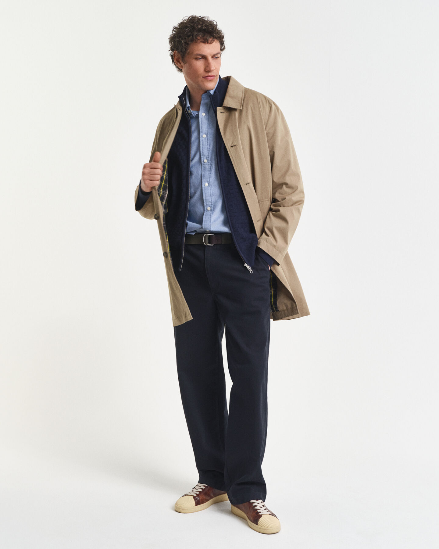 Trui met rits en microtextuur