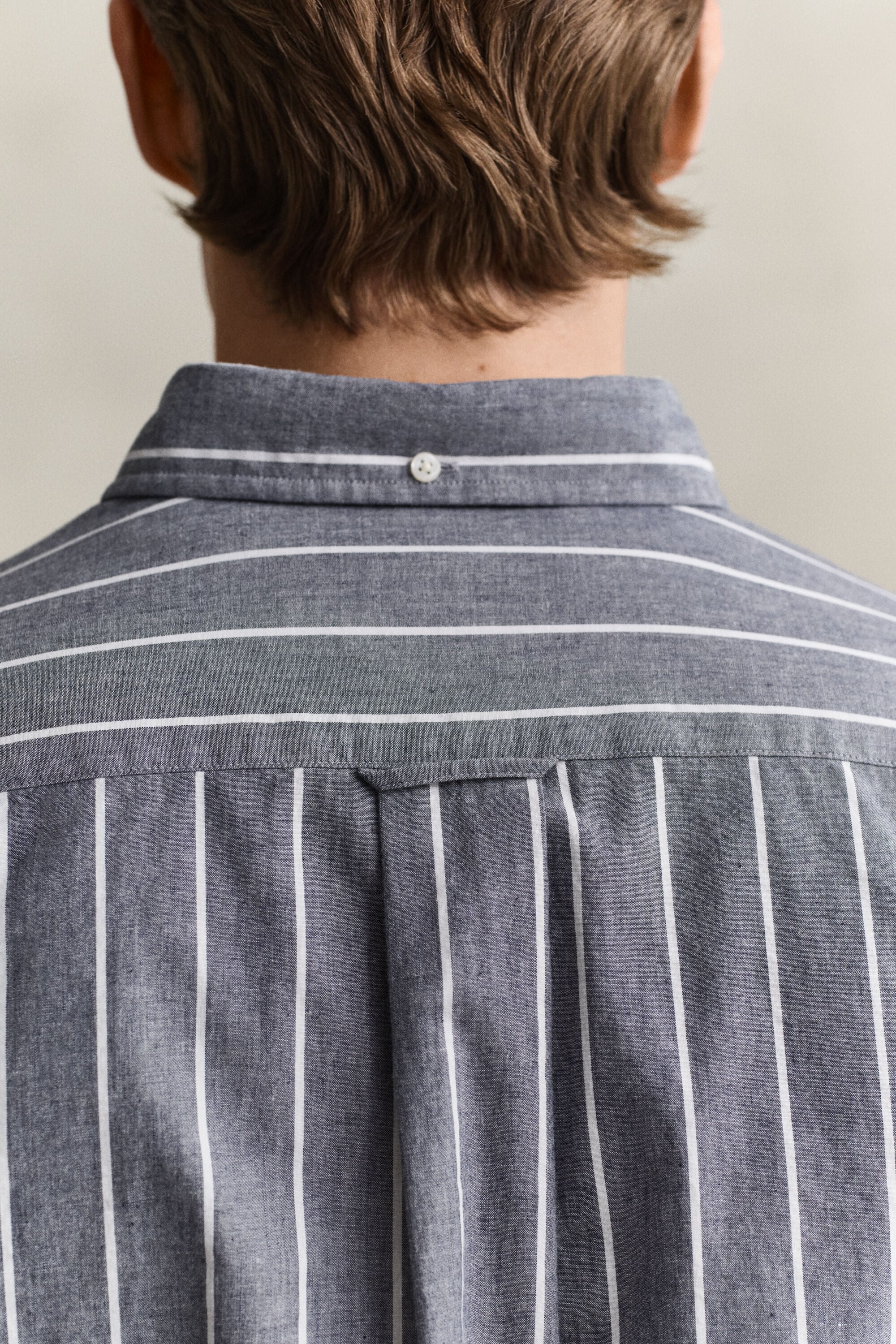 Mélange poplin overhemd met strepen