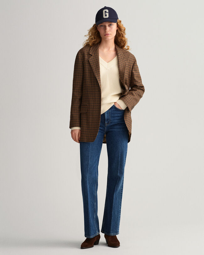 Sweater met V-hals van ribkatoen