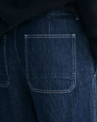 Relaxed fit jeans van katoen en linnen