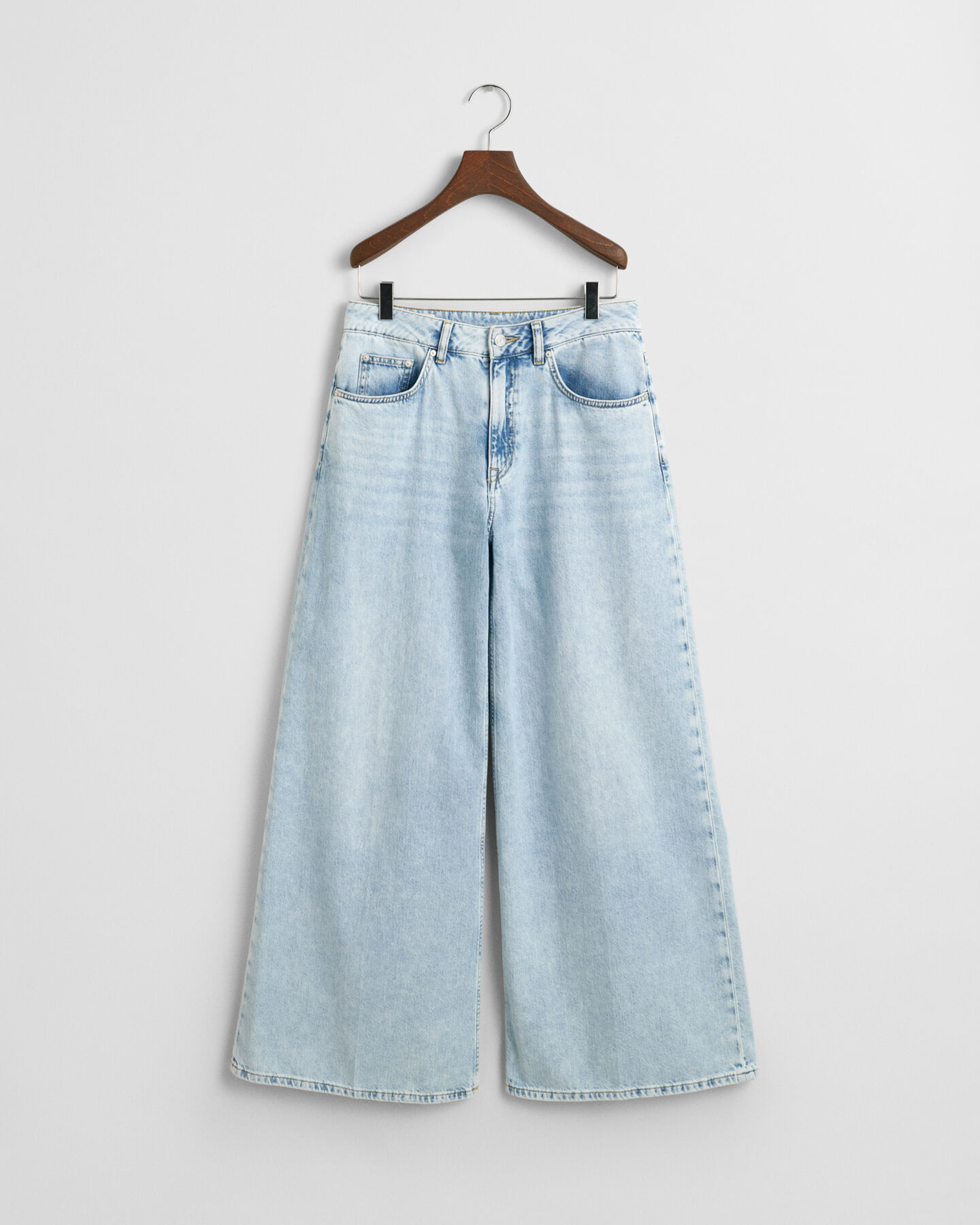 Geplooide jeans met wijde pijpen