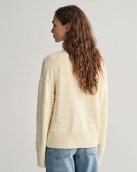 Ton sur ton gestreept vest van katoen