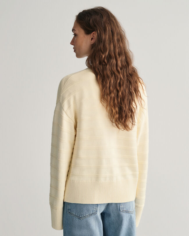 Ton sur ton gestreept vest van katoen