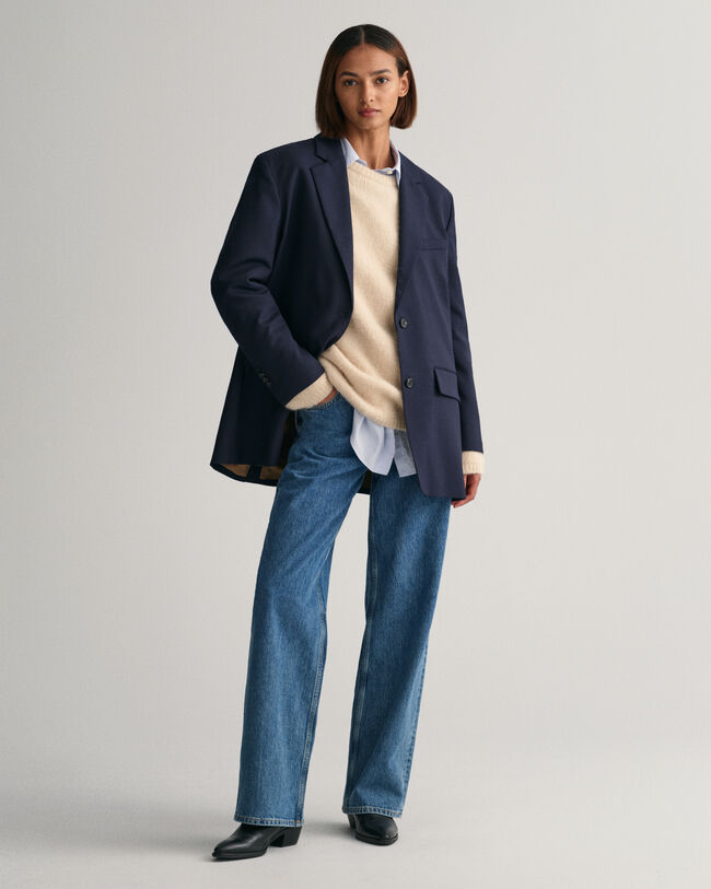 Harige trui met ronde hals