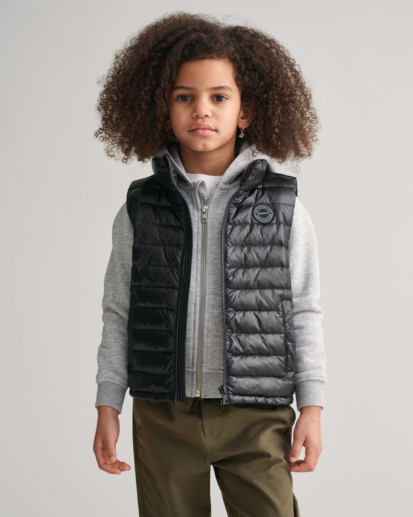 Kids glanzende lichtgewicht bodywarmer met wattering