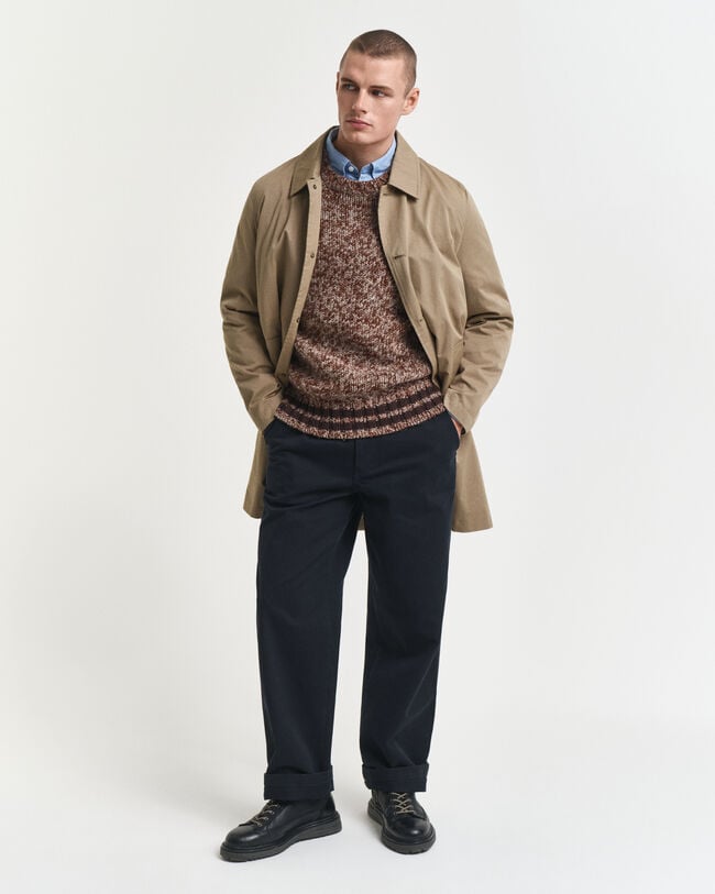 Trui met ronde hals van gem&ecirc;leerde wol