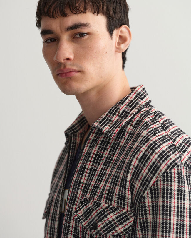 Relaxed Fit overhemd van zware kwaliteit keperstof met ritssluiting