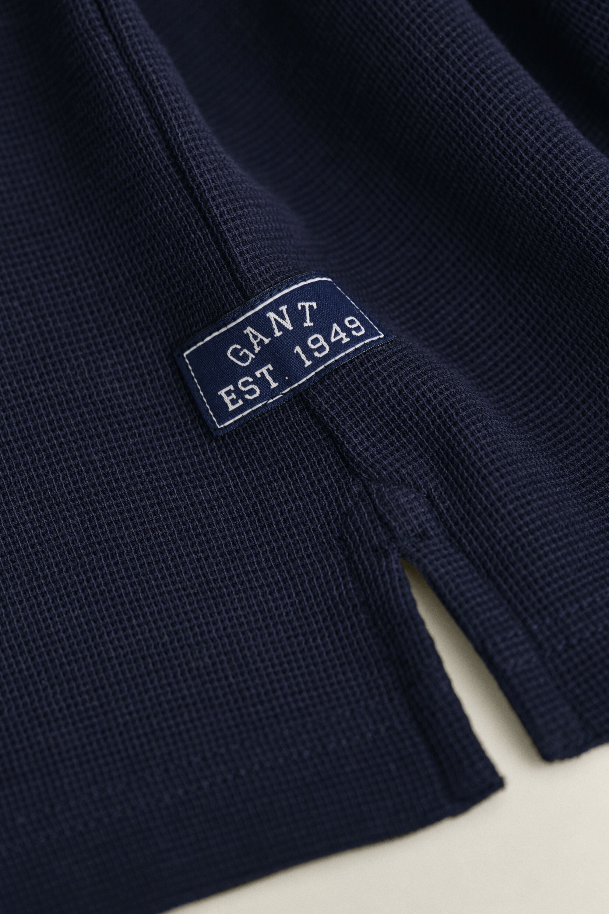 Poloshirt met gewafelde textuur