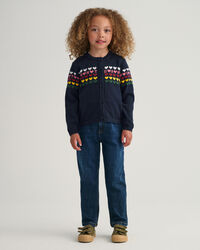 Girls gebreid vest met hartjes