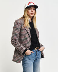 Regular fit blazer met pied-de-poule