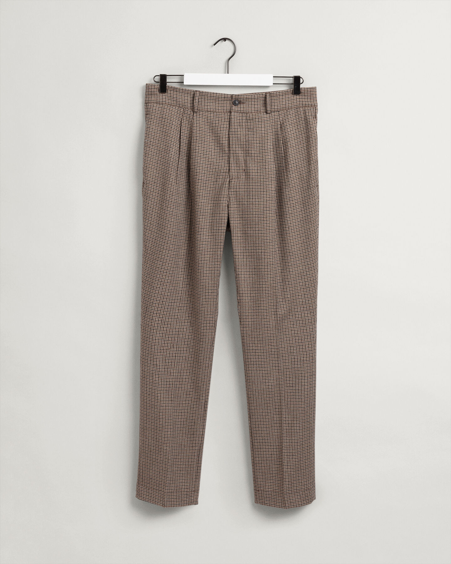 Kostuumbroek met plooien en ruitjes