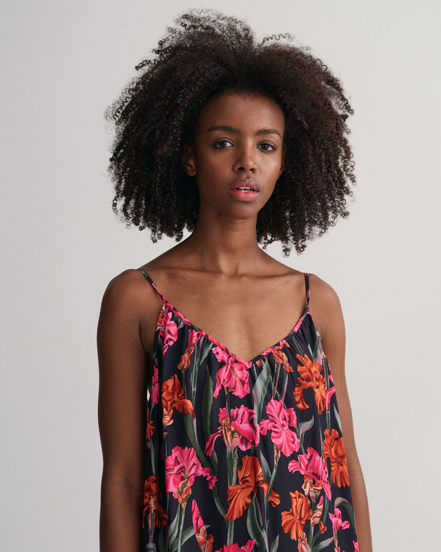 Maxi-jurk met spaghettibandjes en print