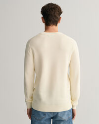 Katoenen Textured sweater met ronde hals
