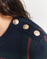 Geruite jurk met ronde hals