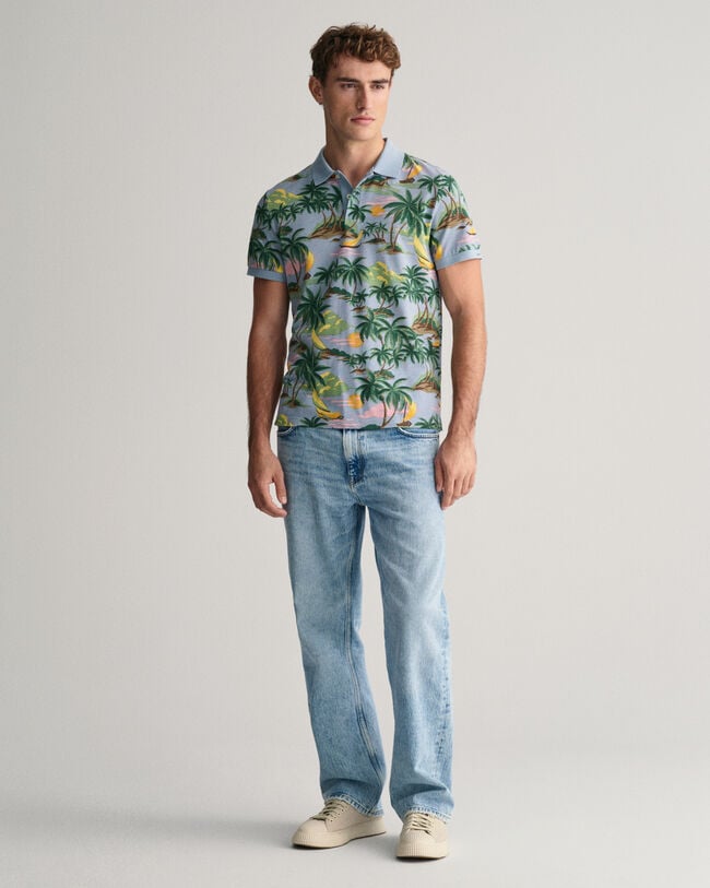 Hawaiian Print poloshirt