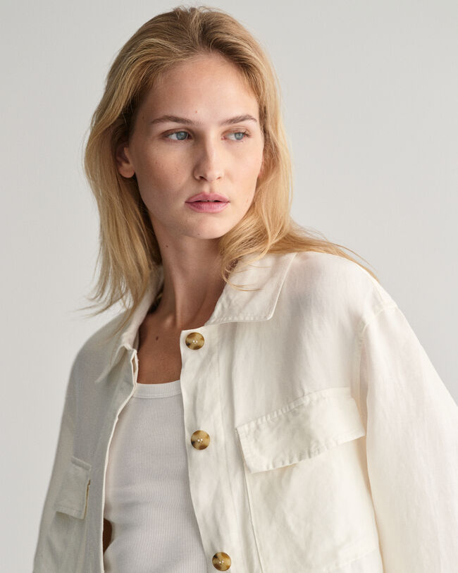 Overshirt met linnenmix