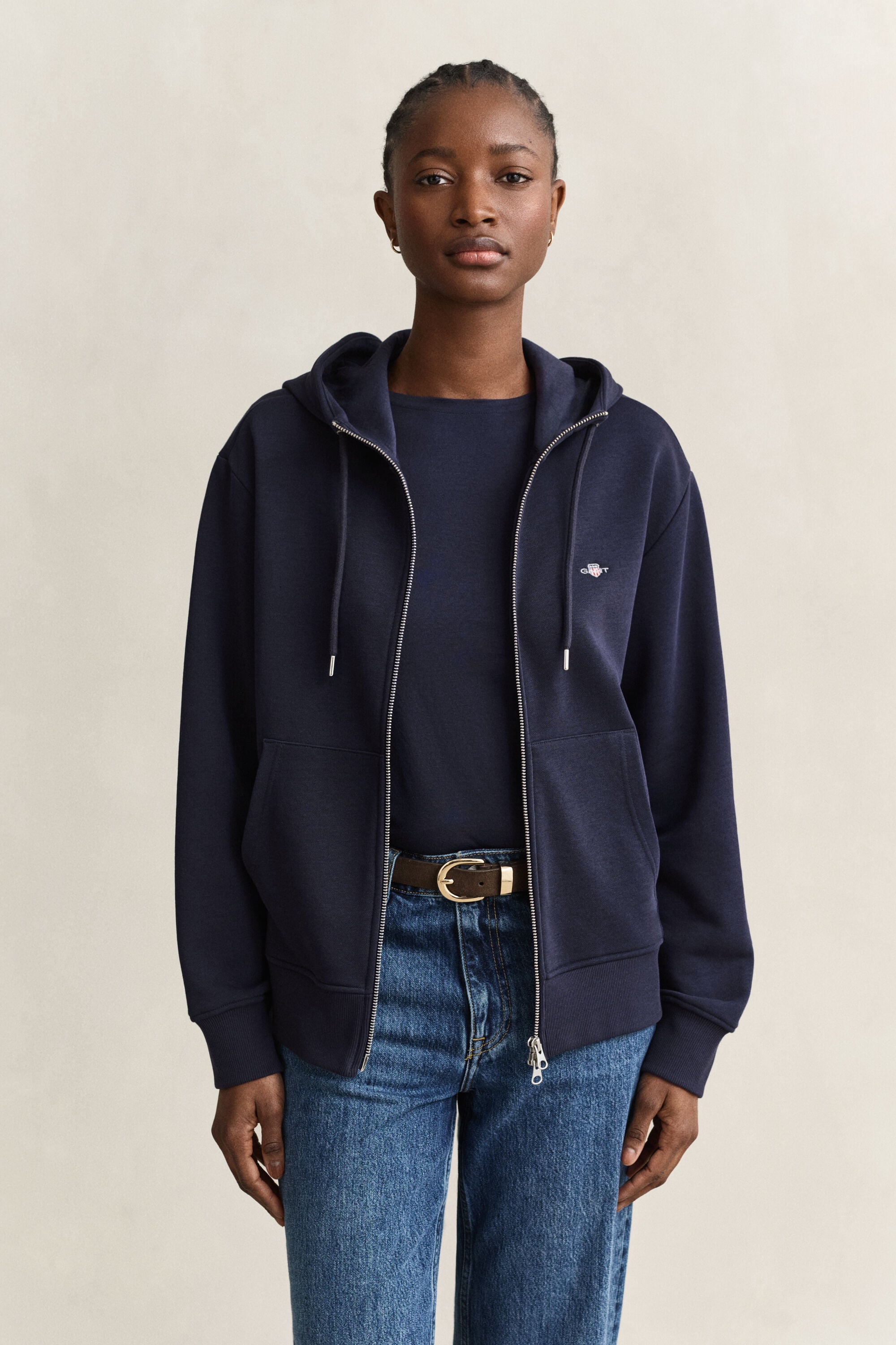 Shield hoodie met ritssluiting