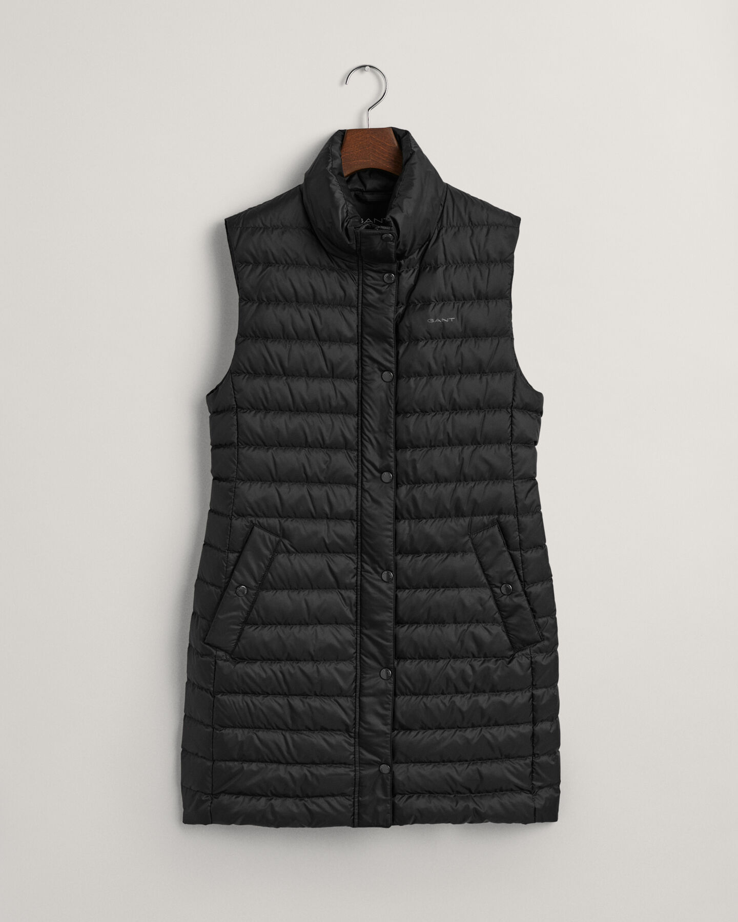 Lichte, lange donsbodywarmer