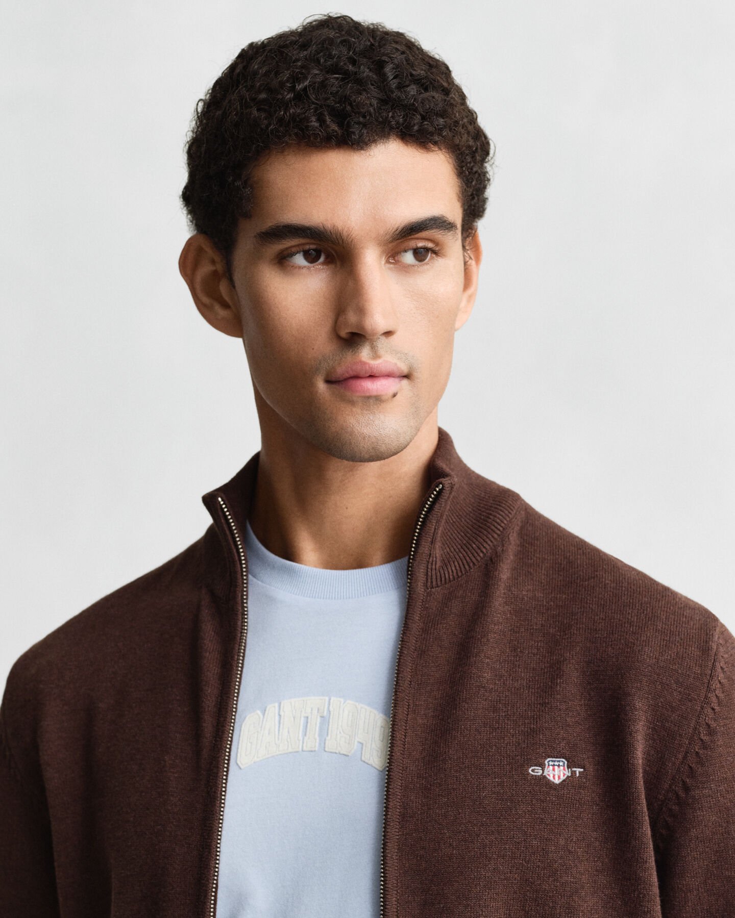 Casual vest van katoen met ritssluiting