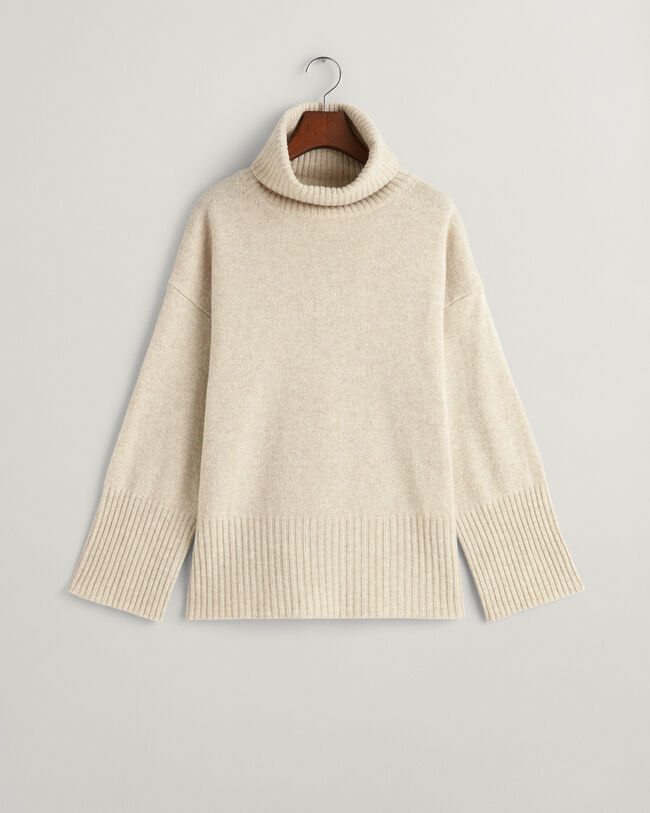 Lounge sweater met rolkraag