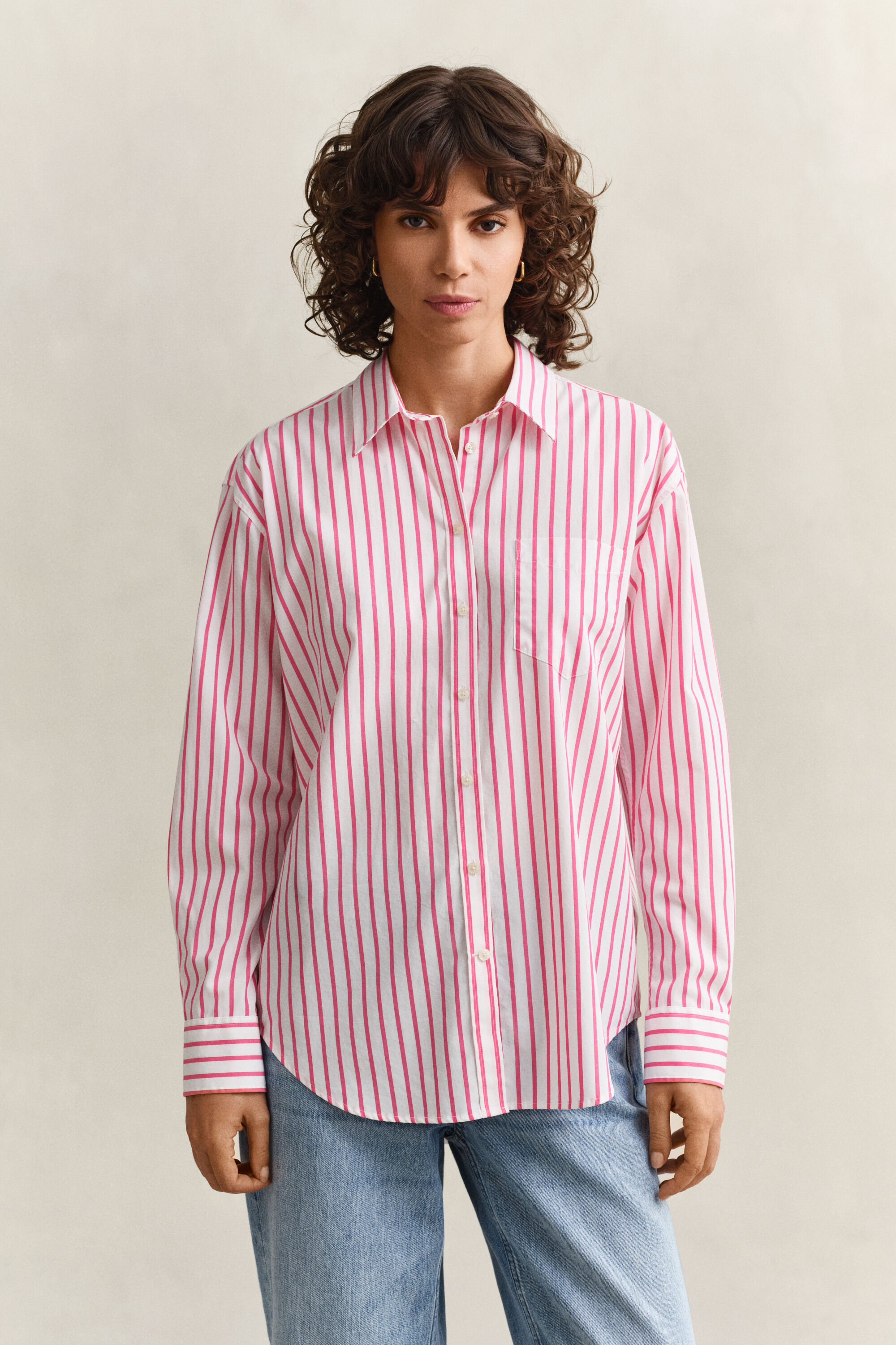 Relaxed Fit klassiek gestreept overhemd van poplin
