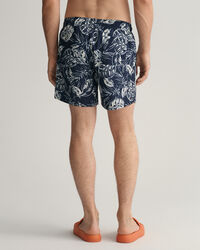 Classic Fit zwemshort met Tropical Leaves-print