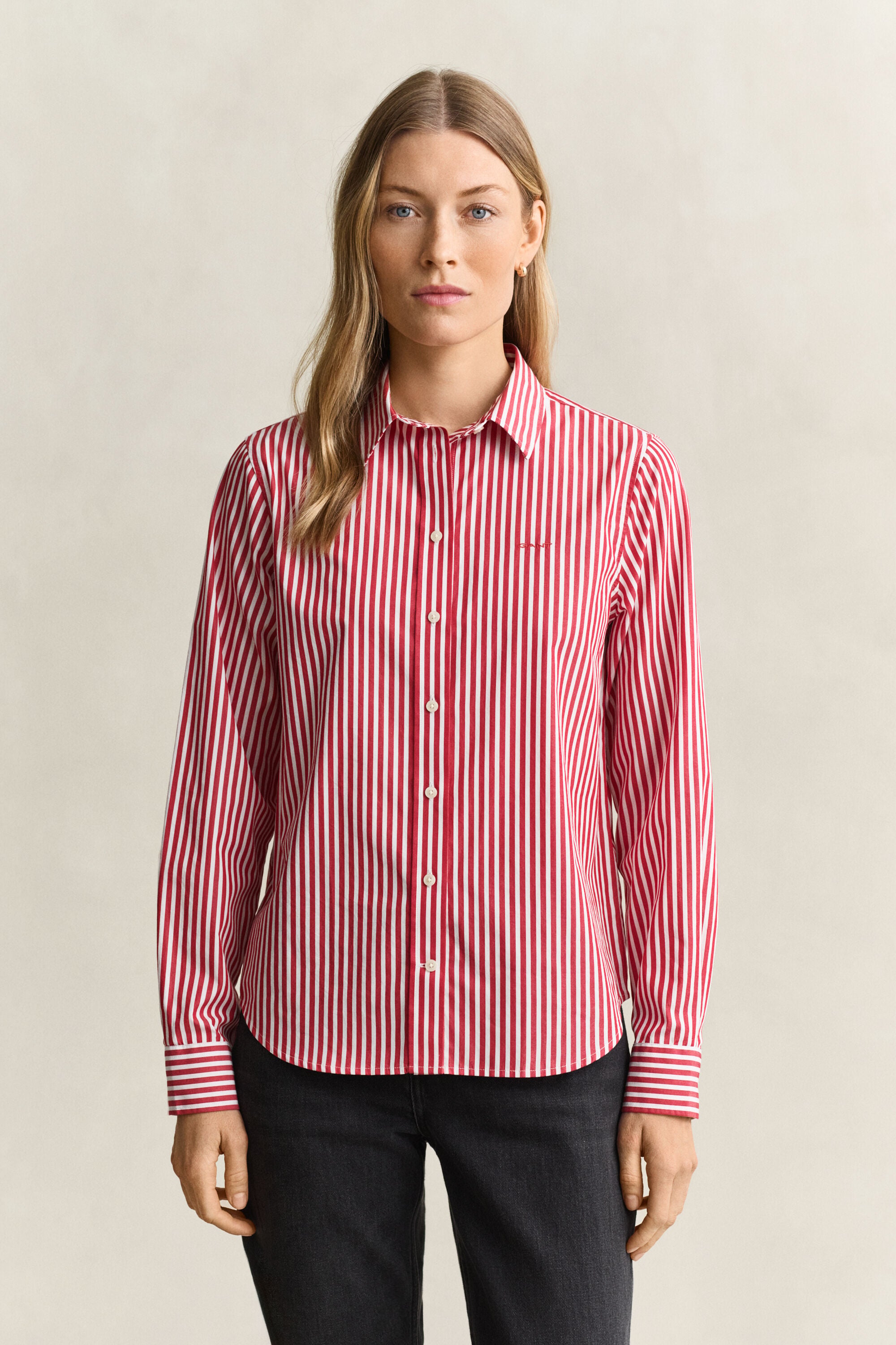 Classic Regular gestreept poplin overhemd