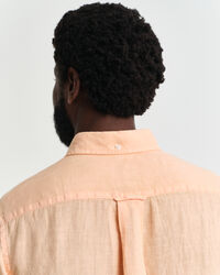 Regular Fit speciaal geverfd linnen overhemd met korte mouwen