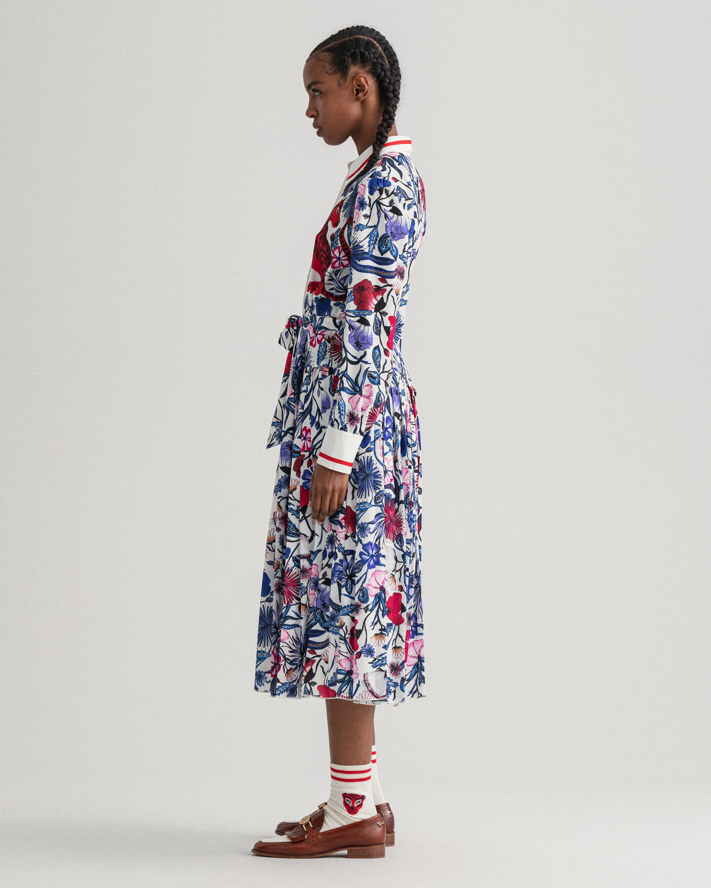 Tiger Flower pliss&eacute;jurk