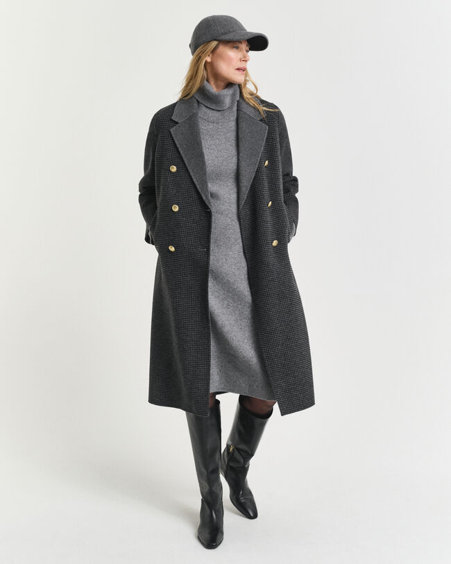 Jurk met col en gebreid detail