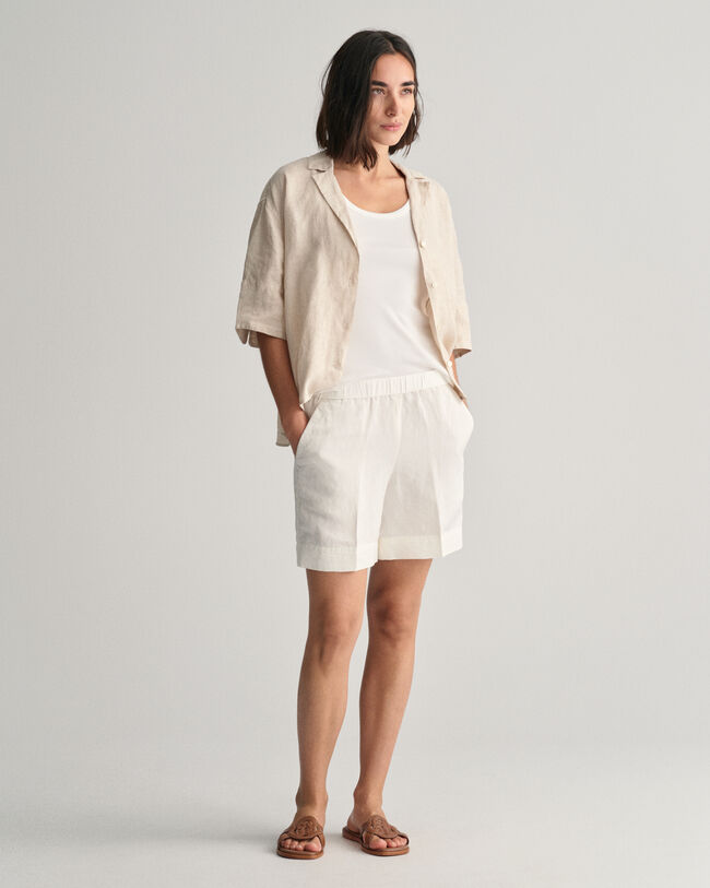 Relaxed Fit Pull-On short van linnenmix