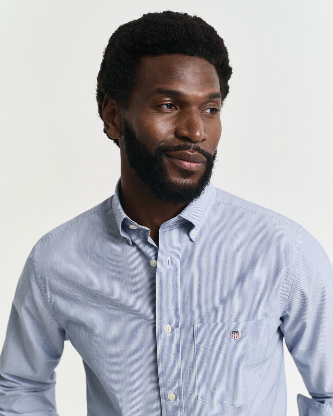 Regular Fit overhemd met strepen en Dobby-stip