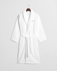 Badjas met jacquard visgraatmotief