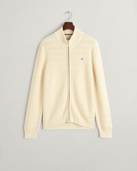 Textured gestreept katoenen vest met ritssluiting