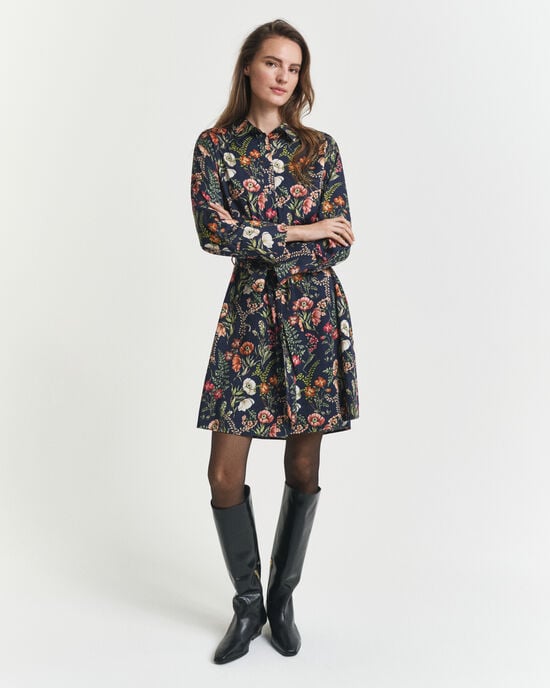 Overhemdjurk met bloemenprint van viscose