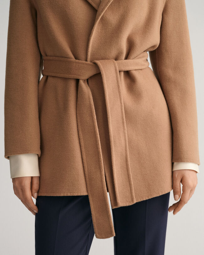 Met de hand gestikte blazer met ceintuur