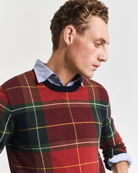 Geruite trui met ronde hals