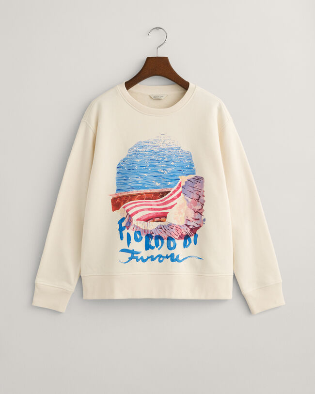 Scenery Print sweatshirt met ronde hals