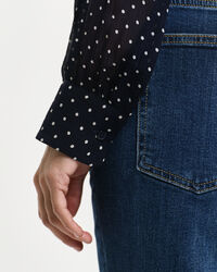 Blouse met strik en stippenprint