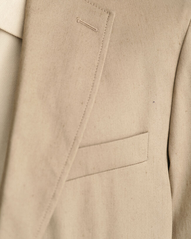 Kostuumblazer van katoen en linnen